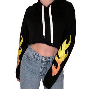 SCREEN PRINTED FLAME SLEEVE HOODIE🔥